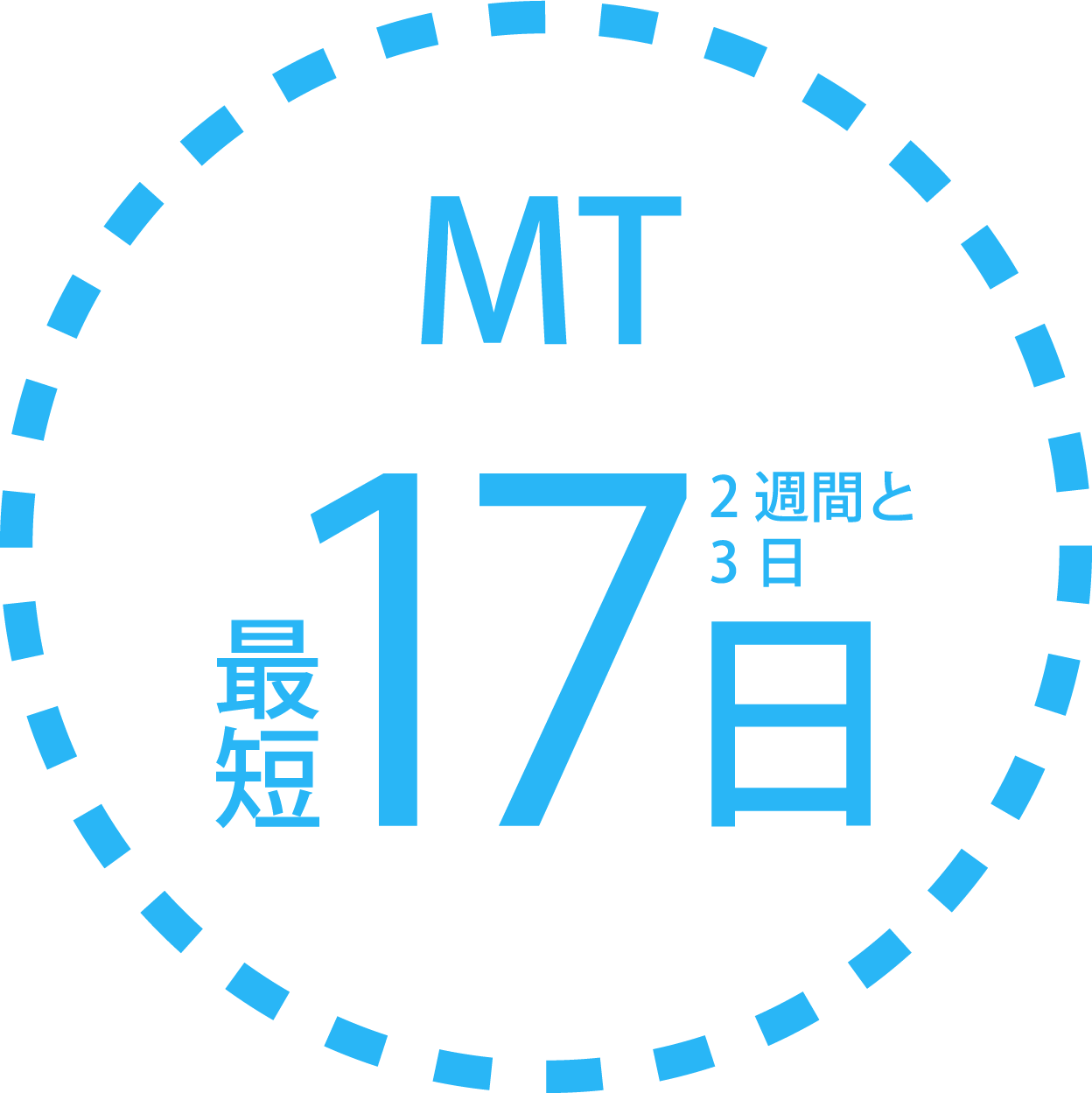 MT最短17日間